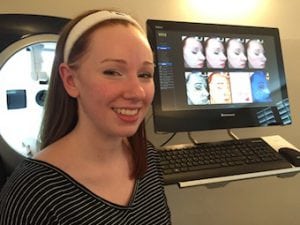 Katie following her VISIA digital skin analysis at S-Thetics, helping to identify underlying skin conditions and creation of a customised treatment plan to maximise results.