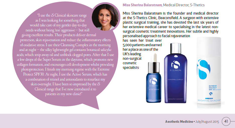 Skincare Spy in Aesthetic Medicine magazine