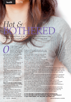 Top tips for reducing sweating