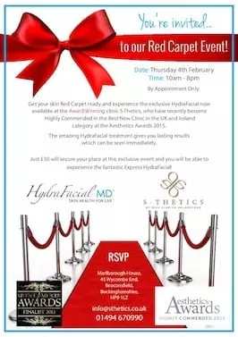Introducing the HydraFacial™ at S-Thetics – you are invited to our Red Carpet launch on Thursday 4th February