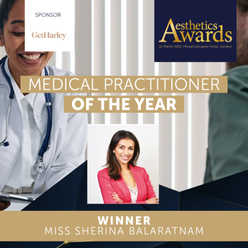 Miss Sherina Balaratnam Wins ‘Medical Aesthetic Practitioner of the Year’ and S-Thetics Clinic wins ‘Best Clinic South England’ at the Aesthetics Awards